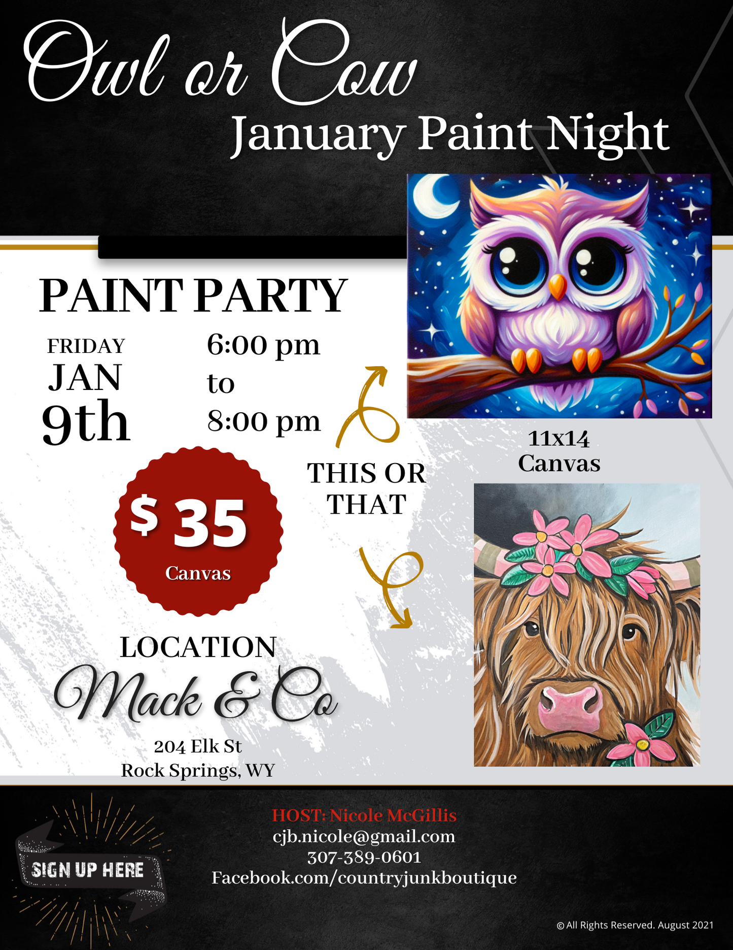 January 9th Mack & Co paint night